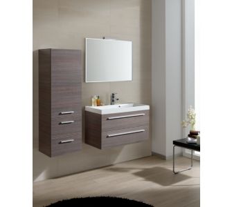 Mebasa Badm&ouml;bel-Set Kwadro 80 Grey Teak 3-tlg.