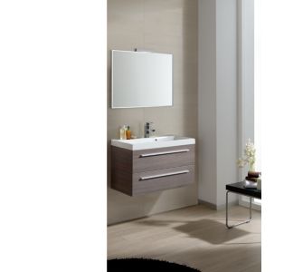 Mebasa Badm&ouml;bel-Set Kwadro 80 Grey Teak 2-tlg.