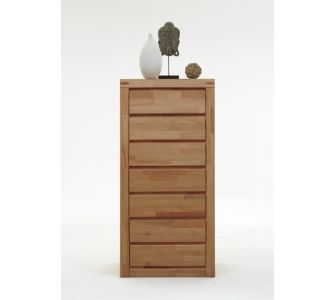 Kernbuche Massivholz Kommode Brüssel - mit 7 Schubkästen