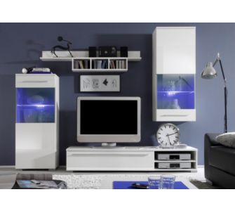 afurniture Wohnwand Neo 945 wei&szlig;, ohne Beleuchtung