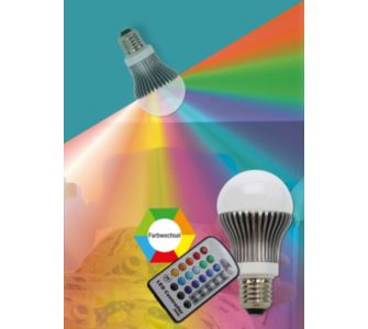 Heitronic LED Leuchtmittel RGB 5W E27 + Fernbedienung