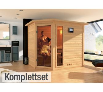Karibu Tanami 40 mm Sauna-Komplettset Eckeinstieg