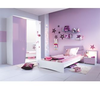 Sciae Jugendzimmer Zelie lila, inkl. Nachttisch