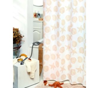 Textil-Duschvorhang Shell Beige, 180 x 200 cm
