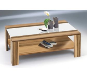 Ilert Couchtisch Adventure 19 - Baltimore Walnut Nachb., Wei&szlig;glas
