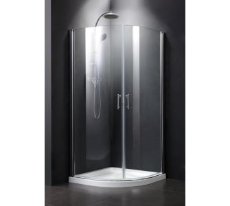 myBATH Echtglas-Duschabtrennung, Viertelkreis mit 2 T&uuml;ren, 6 mm Sicherheitsglas, 900x900x1950