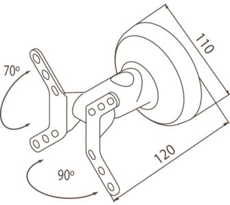 VCM Universelle LED / LCD Wand-Halterung "Uno" | TV-Halter 70 Grad Neigung & 90 Grad schwenkbar