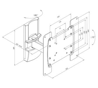 VCM Universelle LED / LCD Wand-Halterung "Tavalo-2" | TV-Halter 70 Grad Neigung & 90 Grad schwenkbar