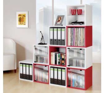 VCM Archivierungsbox "Quattro" ohne Glast&uuml;r | Regal / W&uuml;rfel in 6 Farben