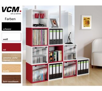 VCM Archivierungsbox "Quattro" ohne Glast&uuml;r | Regal / W&uuml;rfel in 6 Farben