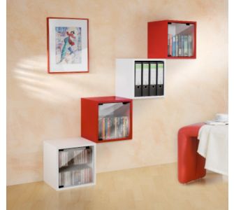 VCM Archivierungsbox "Quattro" ohne Glast&uuml;r | Regal / W&uuml;rfel in 6 Farben