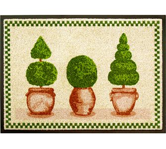 Artra Fu&szlig;matte waschbar Motiv " Buchsb&auml;ume "