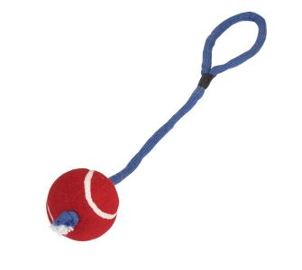Kerbl Hundespielzeug Tennisball am Seil, Durchmesser 6,5 cm / 50 cm