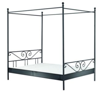 Metallbett Himmelbett 180x200cm schwarz