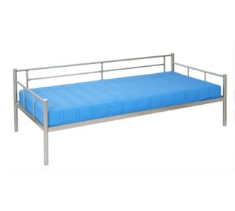 Metallbett Tagesbett silber 90x200