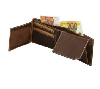 GreenLand Nature Geldb&ouml;rse Leder 12 cm