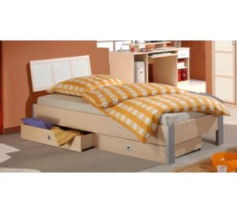 Futonbett ahornfarben/wei&szlig;