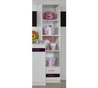 Regal mit 2 Schubk&auml;sten wei&szlig;/brombeer