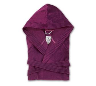 tom tailor BASIC Velours Damen und Herren Bademantel mit Kapuze, violet