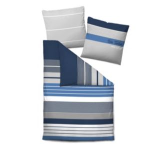 tom tailor Satin Bettw&auml;sche schmale und breite Querstreifen, grau