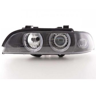 FK-Automotive Angel Eyes Scheinwerfer Set f&uuml;r BMW 5er Typ E39 Bj. 95-00 schwarz mit XENON