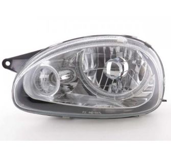 FK-Automotive Angel Eyes Scheinwerfer Set Opel Corsa B Bj. 93-00 chrom