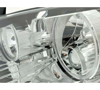 FK-Automotive Angel Eyes Scheinwerfer Set f&uuml;r Peugeot 307 Bj. 01-05 chrom