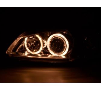 FK-Automotive Angel Eyes Scheinwerfer Set Peugeot 106 Bj. 96-03 chrom