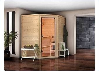38 mm Massivholz Sauna Finnja mit Eckeinstieg - 2,94 m�