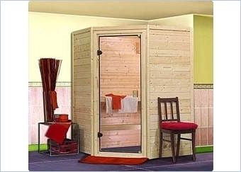 38 mm Massivholz Sauna Jenna mit Eckeinstieg - 1,82 m�