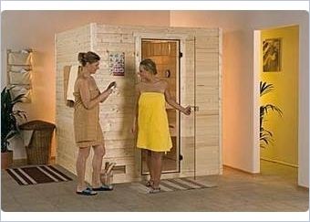 38 mm Massivholzsauna Gr. 4 inkl. 7,5 kW Saunaofen und Starter-Set