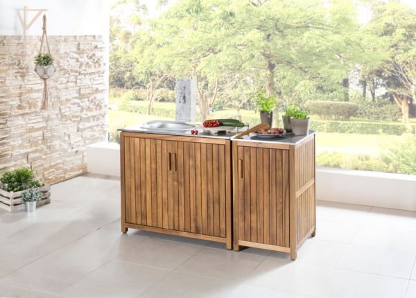 Premio Living Regal Garden Kitchen, geschlossen + offen Gartenregal