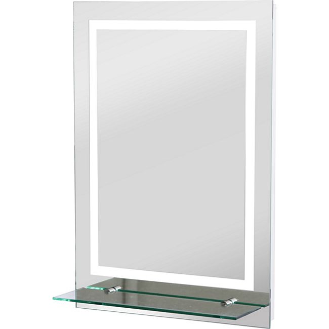 kleankin LED Badezimmerspiegel mit Glas-Ablage silber 50 x ...